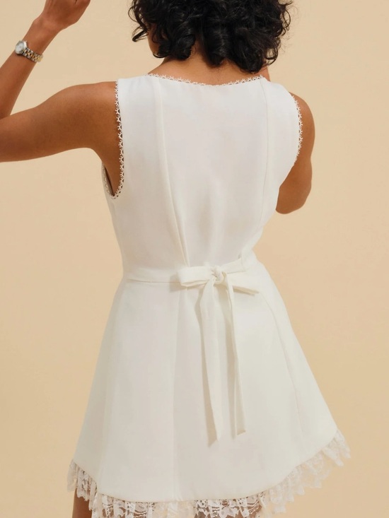 For Love And Lemons Dresses & Skirts - For Love And Lemons Ivory Lace-Trim Mini Dress